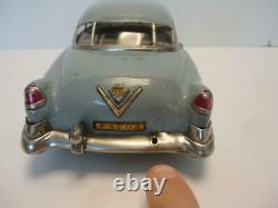 Vintage 1950s Tin Friction Car Cadillac Blue by Marusan Japan 12 Long RARE