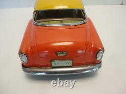 Vintage 1950s Tin Friction Car Chevy Orange & Yellow Marusan Japan 11 Long RARE
