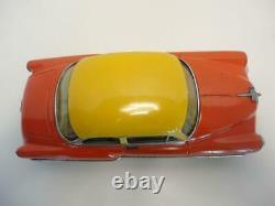 Vintage 1950s Tin Friction Car Chevy Orange & Yellow Marusan Japan 11 Long RARE