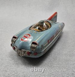 Vintage 1954 Tin Friction King Jet 8 Racer Space Car TKK Japan Rare
