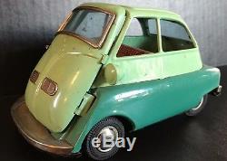 Vintage 1957 Bandai Toys Isetta 300 Model 588 Tin Friction Toy Car Rare