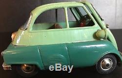Vintage 1957 Bandai Toys Isetta 300 Model 588 Tin Friction Toy Car Rare