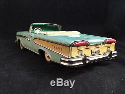 Vintage 1958 Edsel Tin Litho Friction 11 Tin Toy Car Haji Mansei Japan Tin Toy