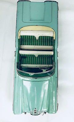 Vintage 1958 Tin Toy Car Ford Edsel Friction Convertible Car Haji Japan Rare 11