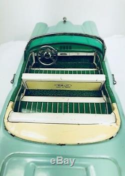 Vintage 1958 Tin litho Toy Car Ford Edsel Friction Convertible Car Haji Japan