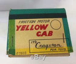 Vintage 1960 Tin LithoTaxi CAB Friction Tin Toy Car SSS JAPAN Cragstan