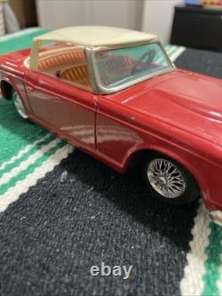 Vintage 1960 Triumph TR4 Tin Friction Car Made In Japan