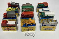 Vintage 1960's Matchbox Diecast Lot Of 12 with Boxes MINTY Old Lesney Toys VNMT