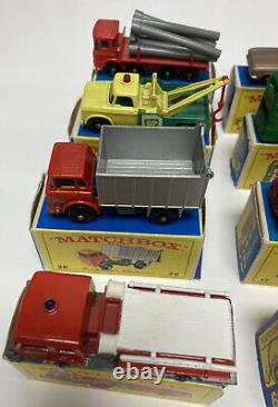 Vintage 1960's Matchbox Diecast Lot Of 12 with Boxes MINTY Old Lesney Toys VNMT