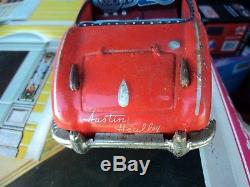 Vintage 1960's Tin Bandai Austin Healey #8 Friction Car, Made in Japan
