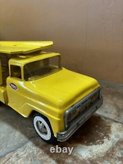 Vintage 1960's Tonka Truck Car Carrier Motor Transport Yellow