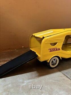 Vintage 1960's Tonka Truck Car Carrier Motor Transport Yellow