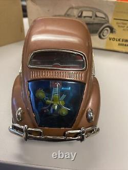 Vintage 1960s 10 Bandai Bump & Go Volkswagen Sedan Beetle VW Bug Tin Litho Toy