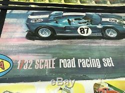 Vintage 1960s Aurora 1/32 scale GTO slot car road racing set