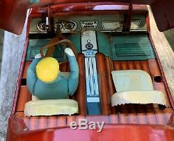 Vintage 1960s Bandai Chevrolet Corvair Bertone Battery Operated Tin Toy Car-12