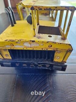 Vintage 1960s Mighty Tonka Car Carrier in Yellow, Great piece for restoration