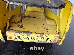 Vintage 1960s Mighty Tonka Car Carrier in Yellow, Great piece for restoration