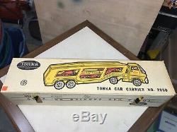 Vintage 1960s Mighty Tonka Pressed Steel Car Carrier #2850 Complete MIB NOS