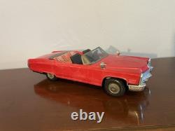 Vintage 1960s Tin Cadillac Convertible Toy Car Korea Battery Operated Works