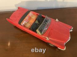 Vintage 1960s Tin Cadillac Convertible Toy Car Korea Battery Operated Works