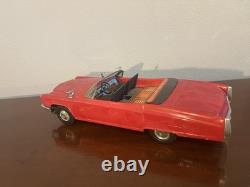 Vintage 1960s Tin Cadillac Convertible Toy Car Korea Battery Operated Works