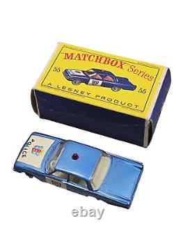 Vintage 1963 Lesney Matchbox No. 55-B Police Patrol Vintage with Orig Box, Exc Con