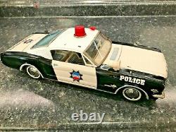 Vintage 1965 Ford Mustang Fastback Tin Friction Highway Patrol Car Police Toy16