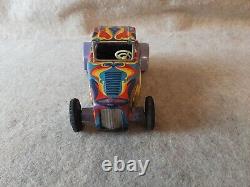 Vintage 1965 MARX Tin Toy Hot Rod Roadster Car Retro Art Style design Body