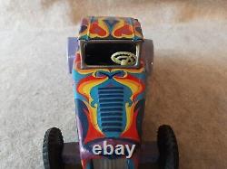 Vintage 1965 MARX Tin Toy Hot Rod Roadster Car Retro Art Style design Body