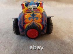 Vintage 1965 MARX Tin Toy Hot Rod Roadster Car Retro Art Style design Body