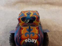 Vintage 1965 MARX Tin Toy Hot Rod Roadster Car Retro Art Style design Body