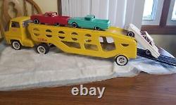 Vintage 1967 Tonka 26 Yellow Car Carrier With3 Correct Cars Shelf I4