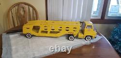 Vintage 1967 Tonka 26 Yellow Car Carrier With3 Correct Cars Shelf I4