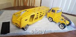 Vintage 1967 Tonka 26 Yellow Car Carrier With3 Correct Cars Shelf I4