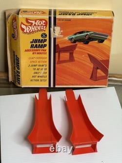 Vintage 1968 Hot Wheels Jump Ramp Accessory Pak with Box Mattel Orange Ramps