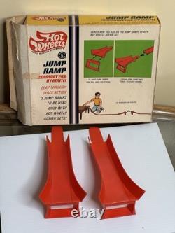 Vintage 1968 Hot Wheels Jump Ramp Accessory Pak with Box Mattel Orange Ramps