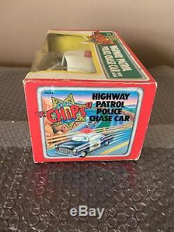 Vintage 1981 Mego 3.75 CHIPS Highway Patrol Police Chase Car/Sarge -Acrylic Case