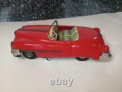 Vintage 50s Japan Litho Tin Friction Cadillac Convertible 7 X 3