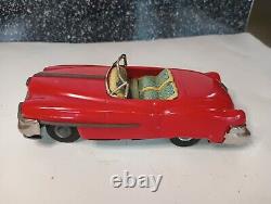 Vintage 50s Japan Litho Tin Friction Cadillac Convertible 7 X 3