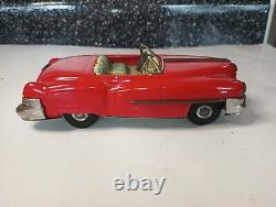 Vintage 50s Japan Litho Tin Friction Cadillac Convertible 7 X 3