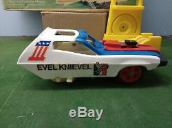 Vintage 70s Ideal Evel Knievel Stunt Crash Car with original box