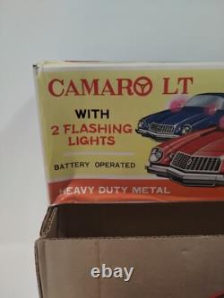 Vintage ASAHI Chevrolet Camaro LT Red Tin Car Battery Operated Japan RARE