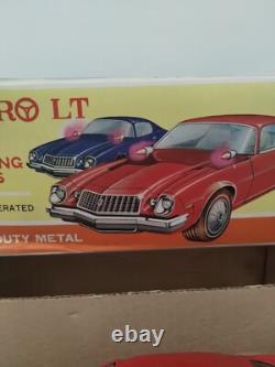Vintage ASAHI Chevrolet Camaro LT Red Tin Car Battery Operated Japan RARE