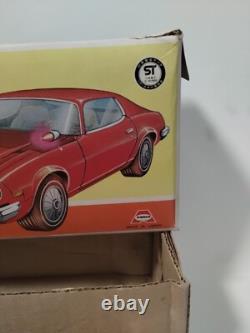 Vintage ASAHI Chevrolet Camaro LT Red Tin Car Battery Operated Japan RARE