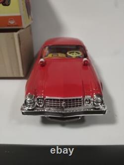 Vintage ASAHI Chevrolet Camaro LT Red Tin Car Battery Operated Japan RARE
