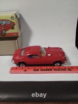 Vintage ASAHI Chevrolet Camaro LT Red Tin Car Battery Operated Japan RARE