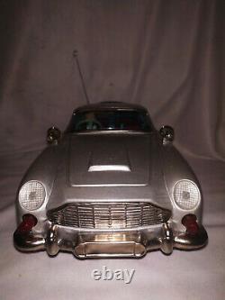 Vintage ASC Aoshin Japan Battrey Tin Toy Car Aston-Martin James Bond 007 Box Pak