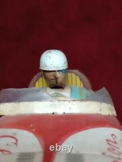 Vintage ATC Asahi Japan Tin Friction Champion 8 Mobilgas Firestone Race Car Toy