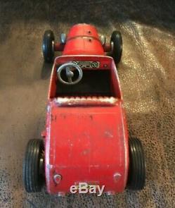 Vintage All-American Hot Rod Tether Metal Car Toy Racer Red Los Angeles