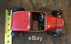 Vintage All-American Hot Rod Tether Metal Car Toy Racer Red Los Angeles